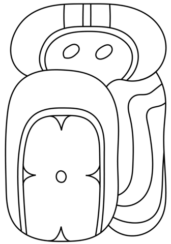 7Th Maya Month   Yaxk'In' Coloring Page